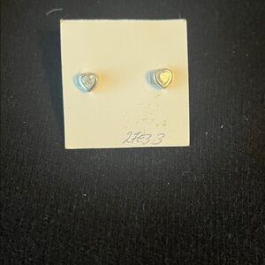 Silver Heart Stud Earrings
